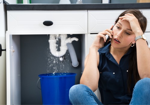 A woman calling an Emergency Plumber in East Peoria IL after finding a bad leak